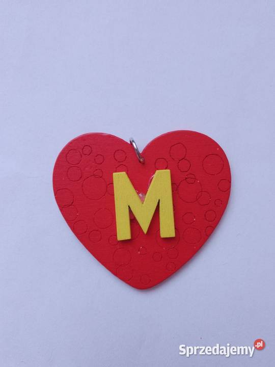 Drewniane serduszko zawieszka z literką małopolskie Chrzanów