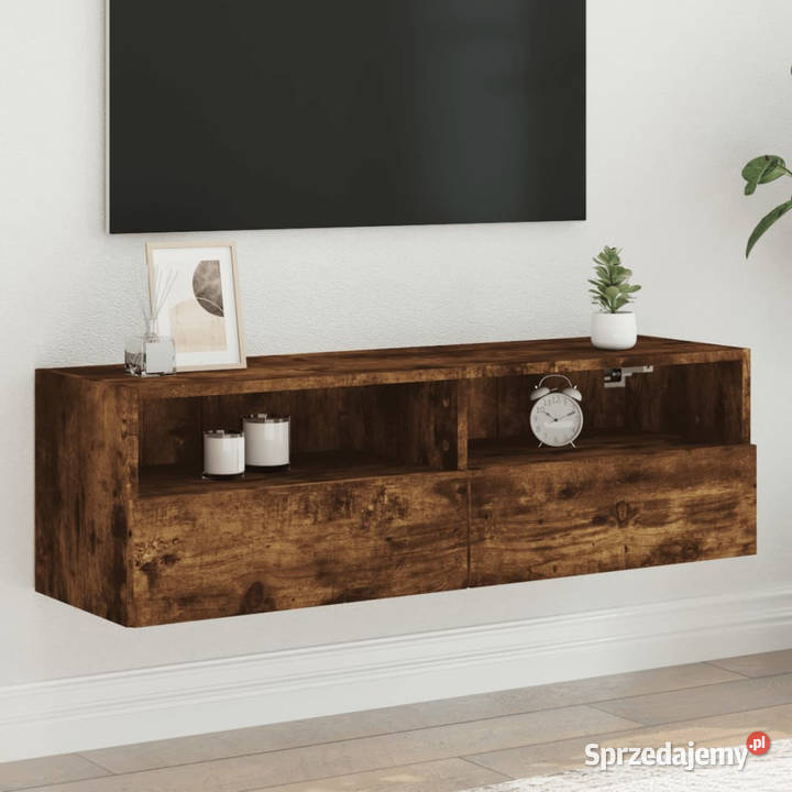 Ścienna szafka TV przydymiony dąb 100x30x30
