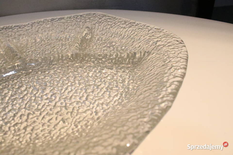 Talerz patera dzielona Sahara PRL przezroczysty