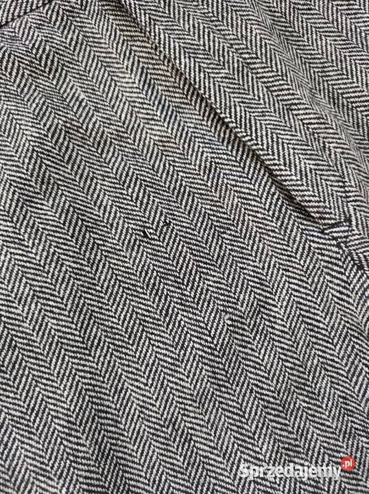 Wełniane spodnie rybaczki Vintage Jodełka 42 podkarpackie Jasło