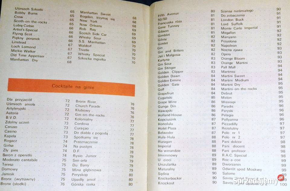 Coctaile i napoje mieszane W Brodziński H Rok wydania 1989 Chełm