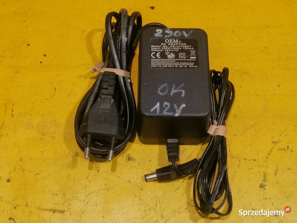 zasilacz OEM AD121ABDT 230V12V 150mA Piotrków Trybunalski sprzedam