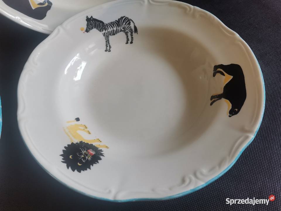 Stare bajkowe głębokie talerze porcelana śląskie Siemianowice Śląskie