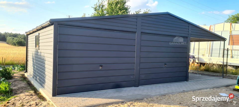 GARAŻ BLASZANY 6m x 6m WIATA 3M DWUSPAD 2xBRAMA Łapanów sprzedam