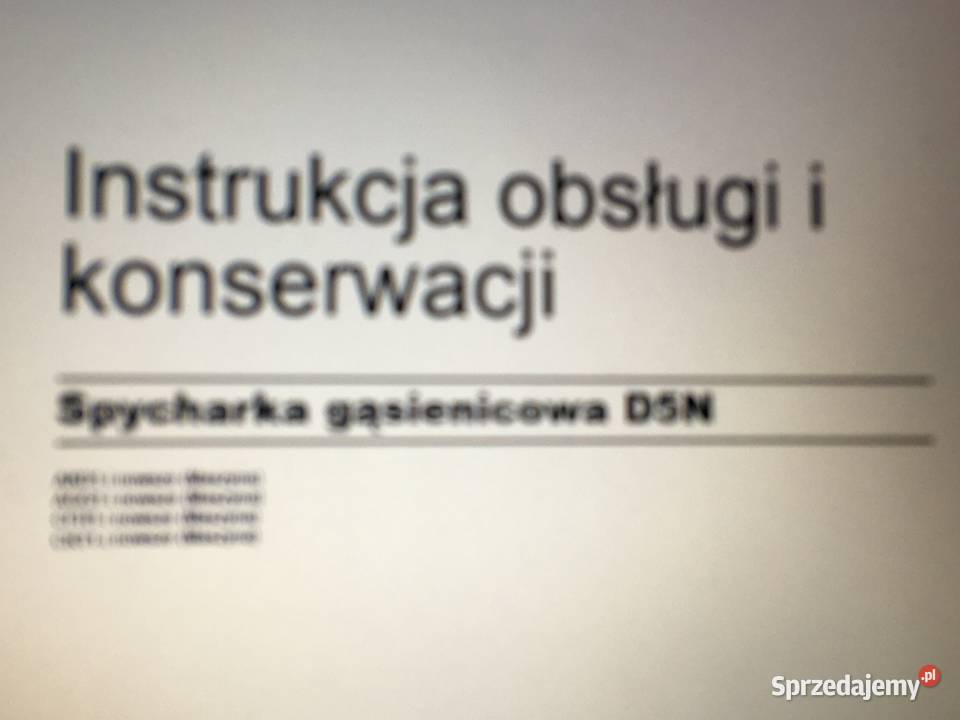 dtr instrukcja obsługi spycharka caterpillar d5n Pozostałe zachodniopomorskie