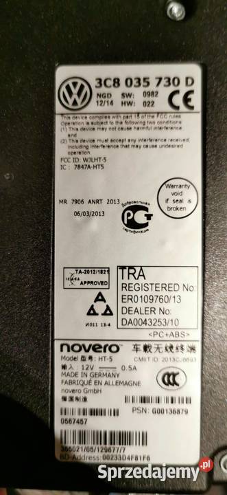 Moduł Bluetooth RNS 510 VW Skoda 3C8035730 B C D Poznań