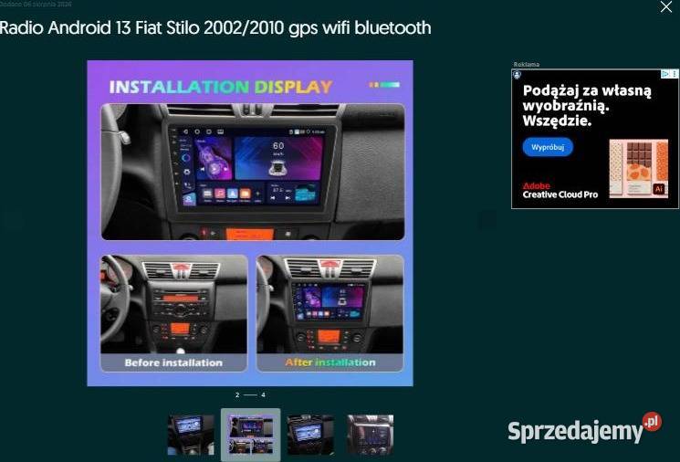 Radio Android 13 Fiat Stilo 20022010 gps wifi śląskie Ożarowice