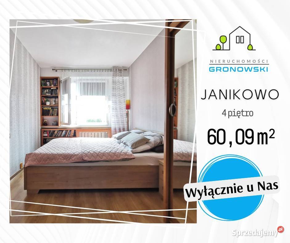 6009 m2 w JANIKOWIE 3 pokoje gotowe do Janikowo