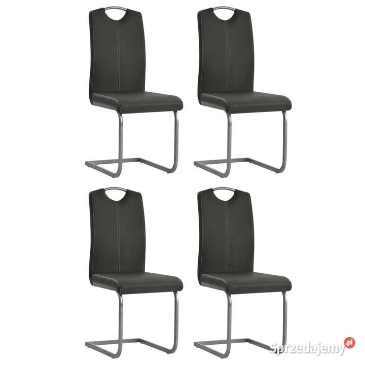 vidaXL Krzesła stołowe, wspornikowe, 4 szt., szare 246192