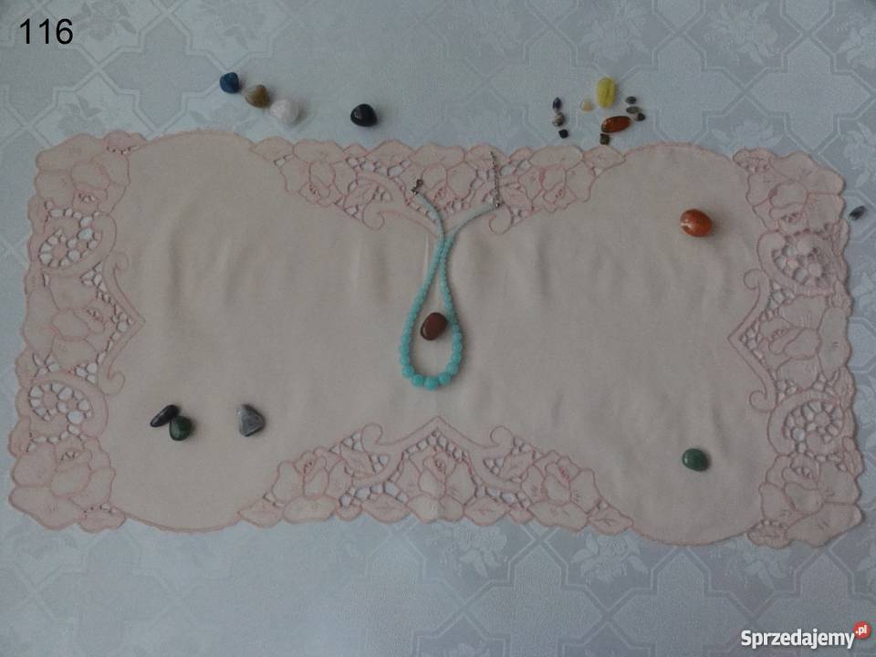 Serwetki kolorowe morelowe wyszywane haf wielokolorowy Obrusy i serwety Wyposażenie wnętrz Lublin