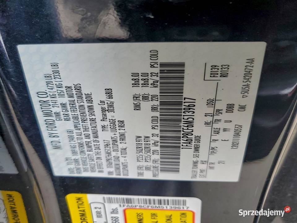 2021 FORD MUSTANG GT Ford Częstochowa