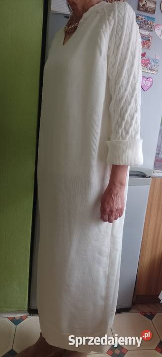 SM Długa sukienka dzianinowa z łańcuszkiem z Długość Maxi małopolskie Kraków