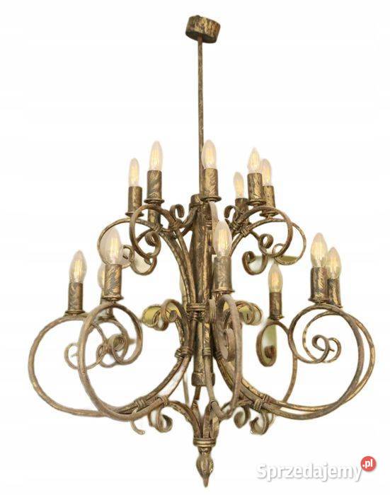 Kuty żyrandol 14ramienny masywny solidny ręczne Góra
