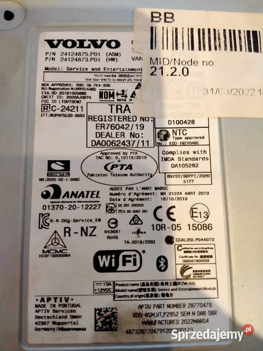 VOLVO FH4 FH5 RADIO MODUŁ SEM 24124875 24124873 Kargowa