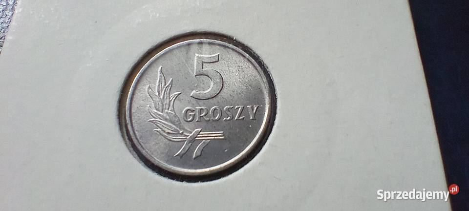 Stare monety 5 groszy 1970 Polska PRL mennicza Lesko