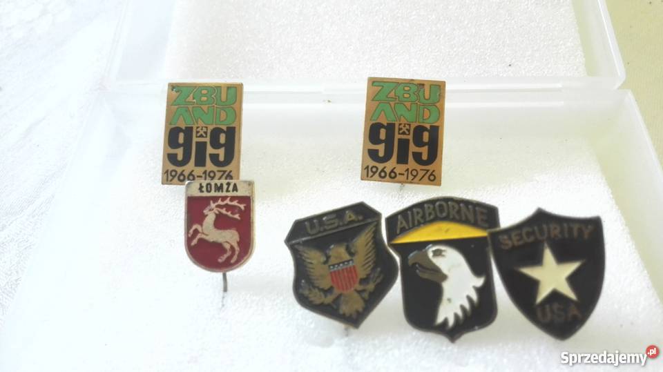 Pięć wpinek różnych USA Łomża GIG Airborne 30 Katowice