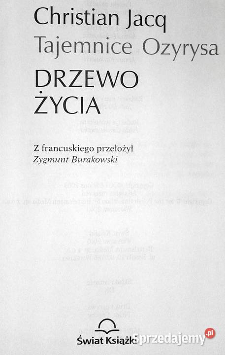 Drzewo życia Tajemnice Ozyrysa Christian Jacq miękka Pozostałe Chełm