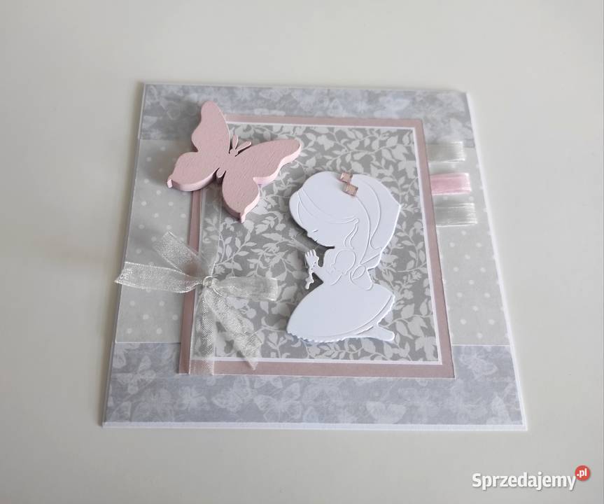 Kartka ręcznie robiona Komunia Święta handmade 5 Łódź