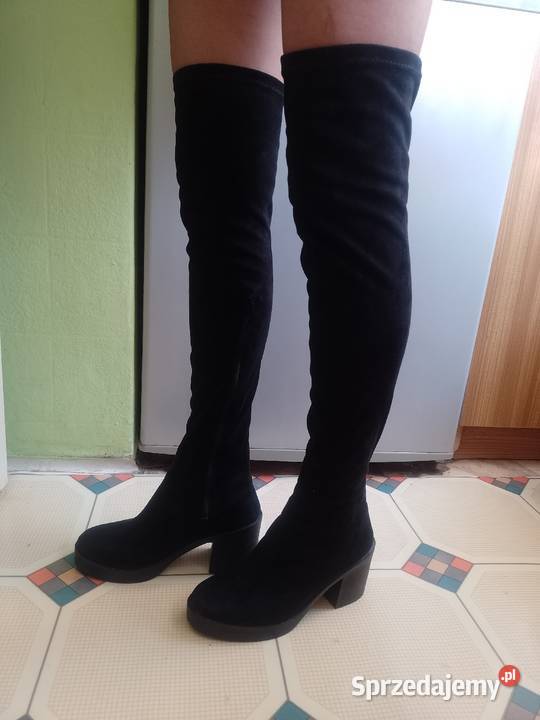 38 RIVER ISLAND Długie Czarne Kozaki