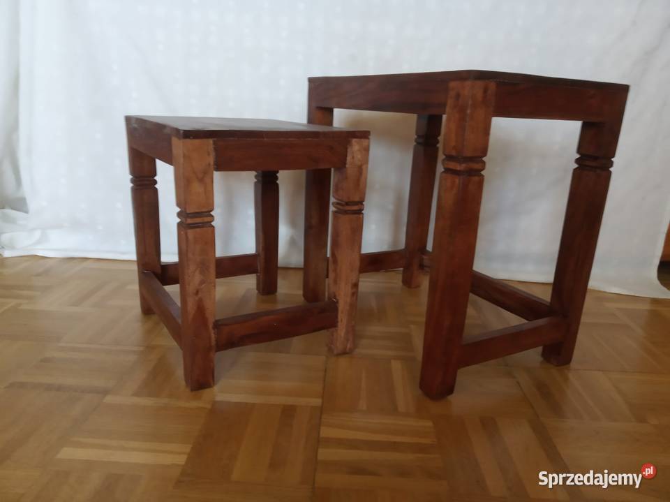 komplet stolików kawowych z drewna egzotycznego łódzkie
