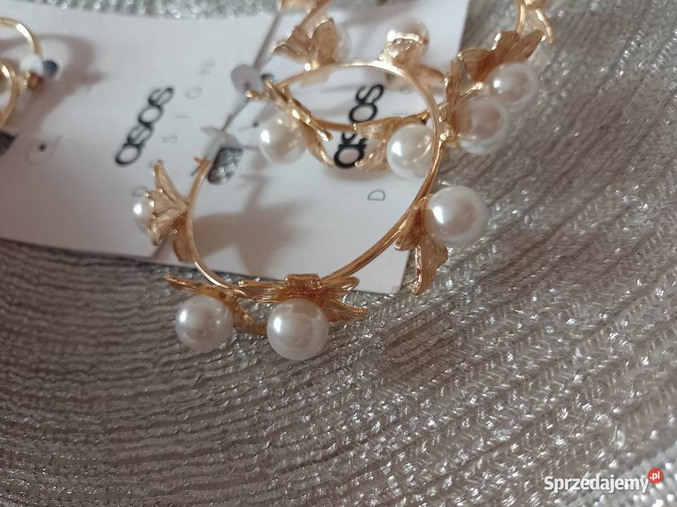 ASOS Bogato zdobione perłami Kolczyki koła z Kraków