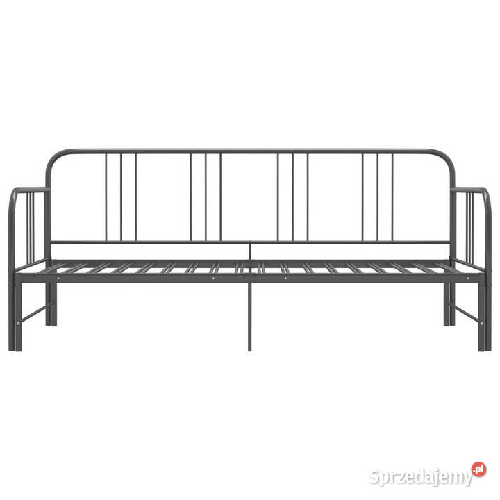 Sofa z wysuwaną ramą łóżka szara metalowa 90x200 88cm Warszawa