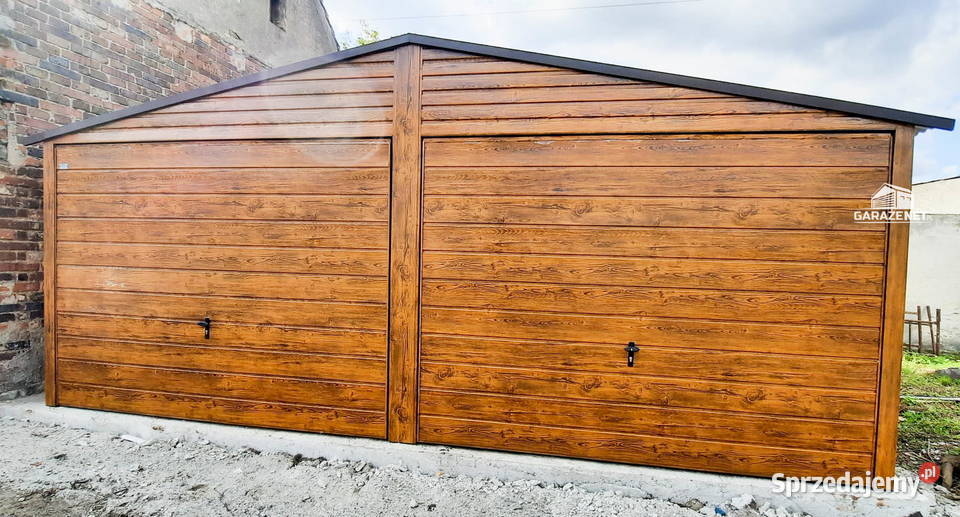GARAŻ BLASZANY 6m x 7m DWUSPAD 2x BRAMA OKNO Łapanów
