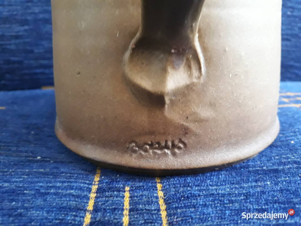 Duży gliniany kufel do piwa Piękny Pruszków