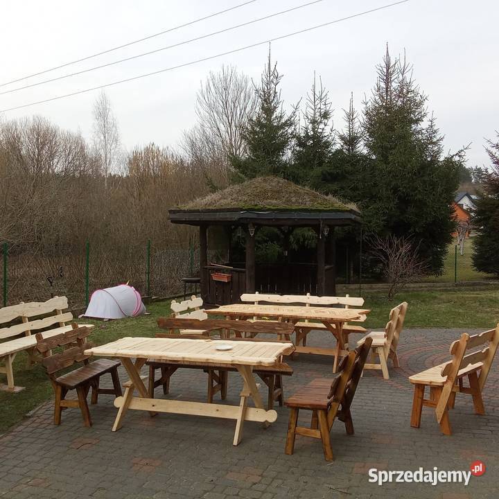 Ogromny komplet mebli ogrodowych lakierowany Stoły i stoliki ogrodowe