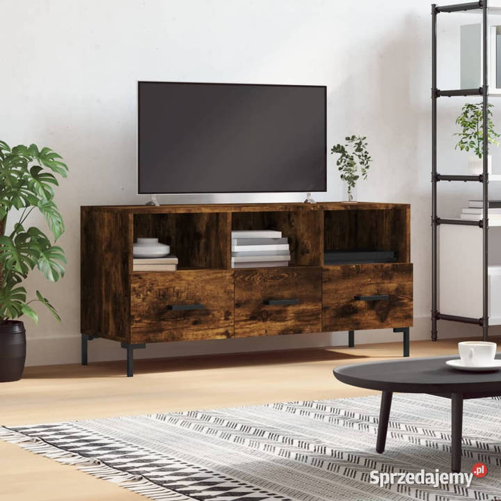 Szafka pod TV przydymiony dąb 102x36x50 WM829041