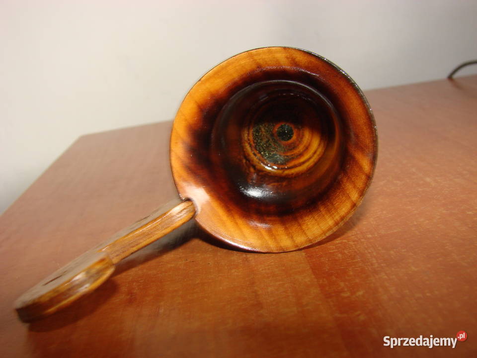 drewniany kieliszek dekoracyjny PRL Pruszcz Gdański