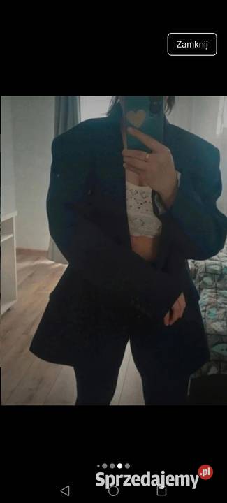 Marynarka Wełniana granatowa o kroju męskim podkarpackie Krosno