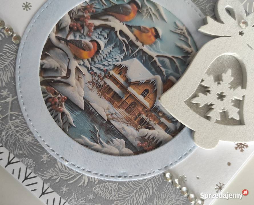 Kartka bożonarodzeniowa ręcznie robiona zimowa Łódź