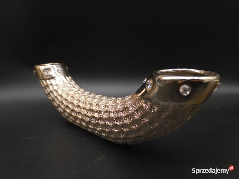 Ceramiczny świecznik wazon w kształcie rogu Raszków