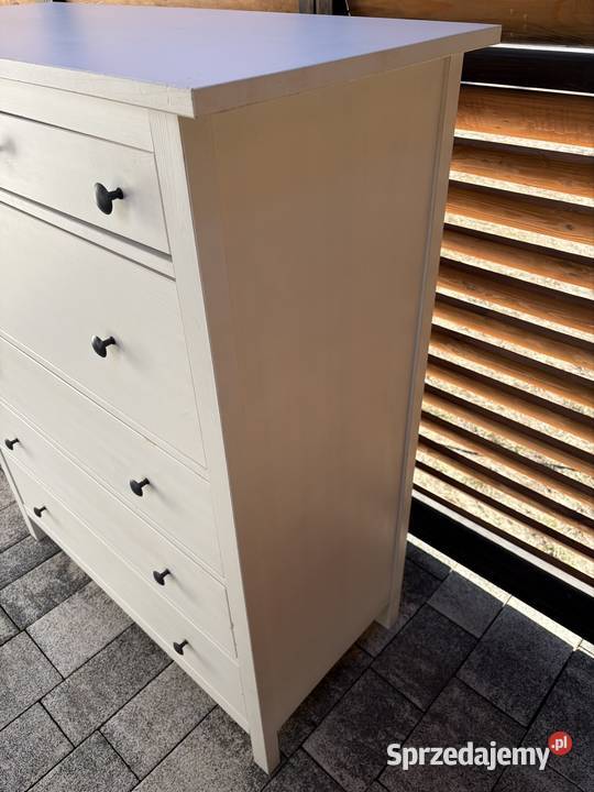 Komoda Hemnes 6 biała lite drewno Góra Bałdrzychowska-Kolonia