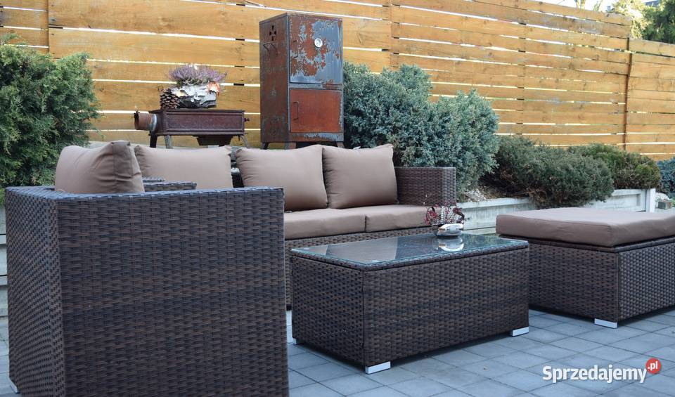 BORNEO brąz technoratan sofa fotel pufa tworzywo sztuczne Bosutów sprzedam