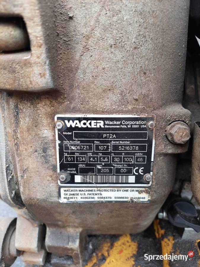 Pompa Wacker Pt2a do wody czystej
