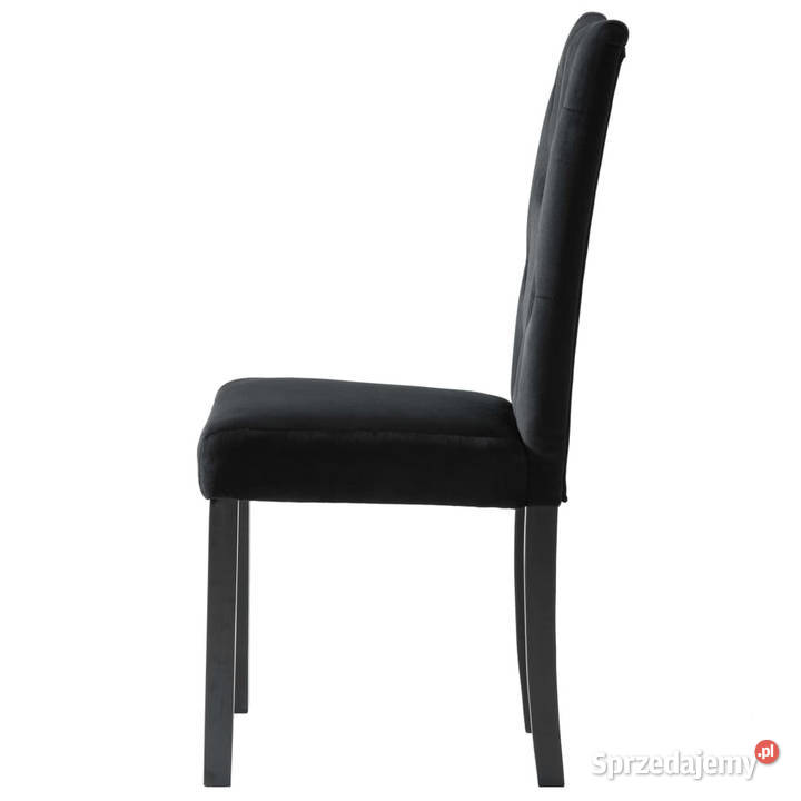 Krzesła stołowe 2 czarne obite aksamitem Warszawa