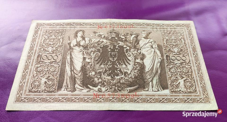 Banknot Niemcy 1000 Marek 1910 Poszukiwany mazowieckie Pruszków