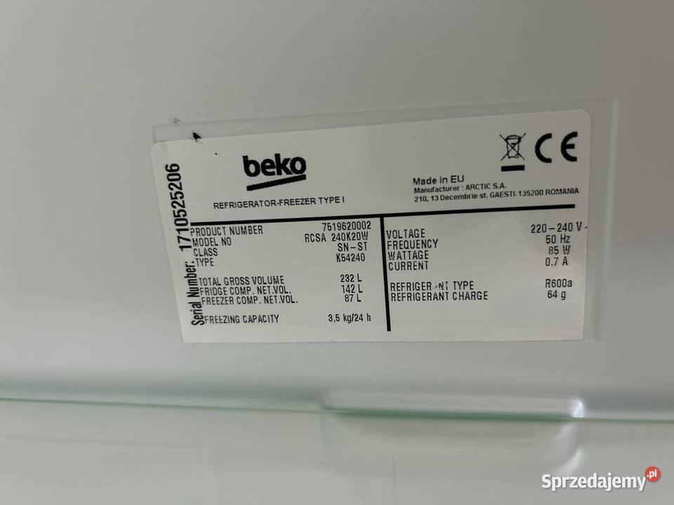 Lodówka BEKO 153 A 100 sprawna Transport Warszawa