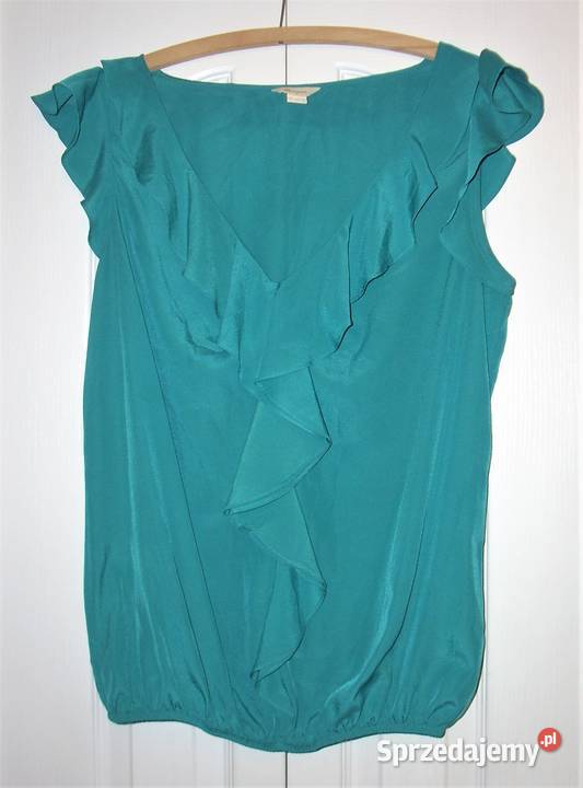 Turkusowa bluzka z falbanką bez rękawa Lublin