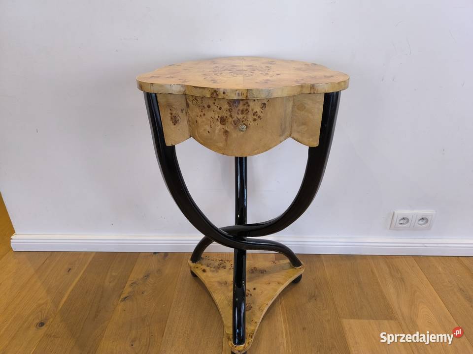 Piękna unikalna konsolka stolik intarsjowana na Łódź