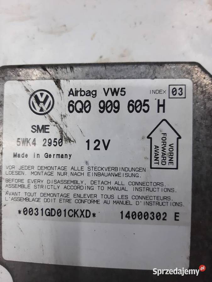 VAG 6Q0909605H Sensor moduł sterownik poduszek Ksawerów