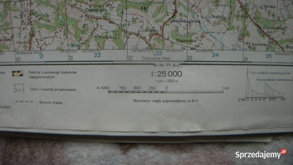 Wojskowe mapy tajne poufne PRL Golczowice