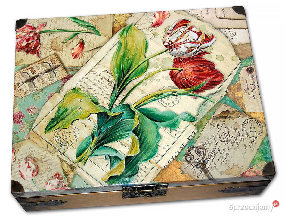 duża HERBACIARKA drewniane pudełko 12 przegródek wielokolorowy Bydgoszcz