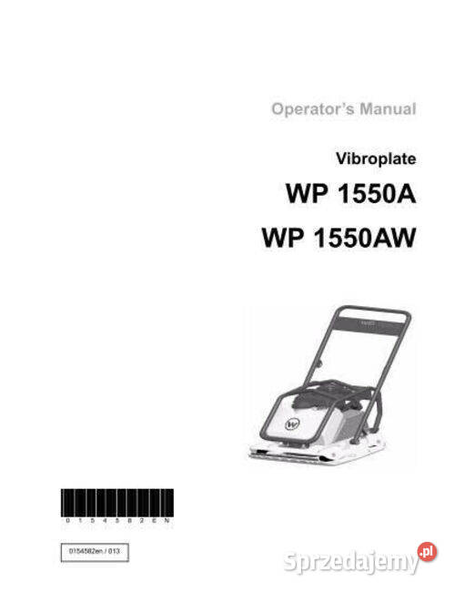 Wacker WP 1550A 1550AW 1550RW instrukcja obsługi Kielce