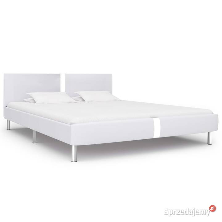 vidaXL Rama łóżka, biała, sztuczna 280834