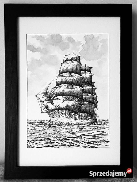 Rysunek Dar Pomorza 21x3016x2128 nowy Ręcznie Gdynia