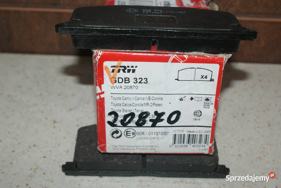 Klocek hamulcowy gdb323 TOYOTA CAMRY CARINA II osobowe mazowieckie Białobrzegi