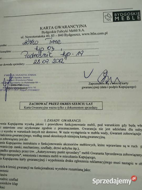 Łóżko Time 03 z Bydgoskich Fabryk Mebli z sprzedam